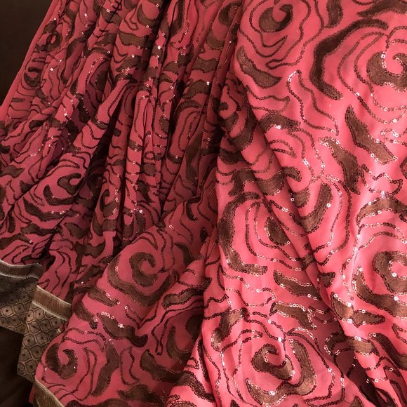 SALE!Designer chiffon saree - Picture 1 of 7